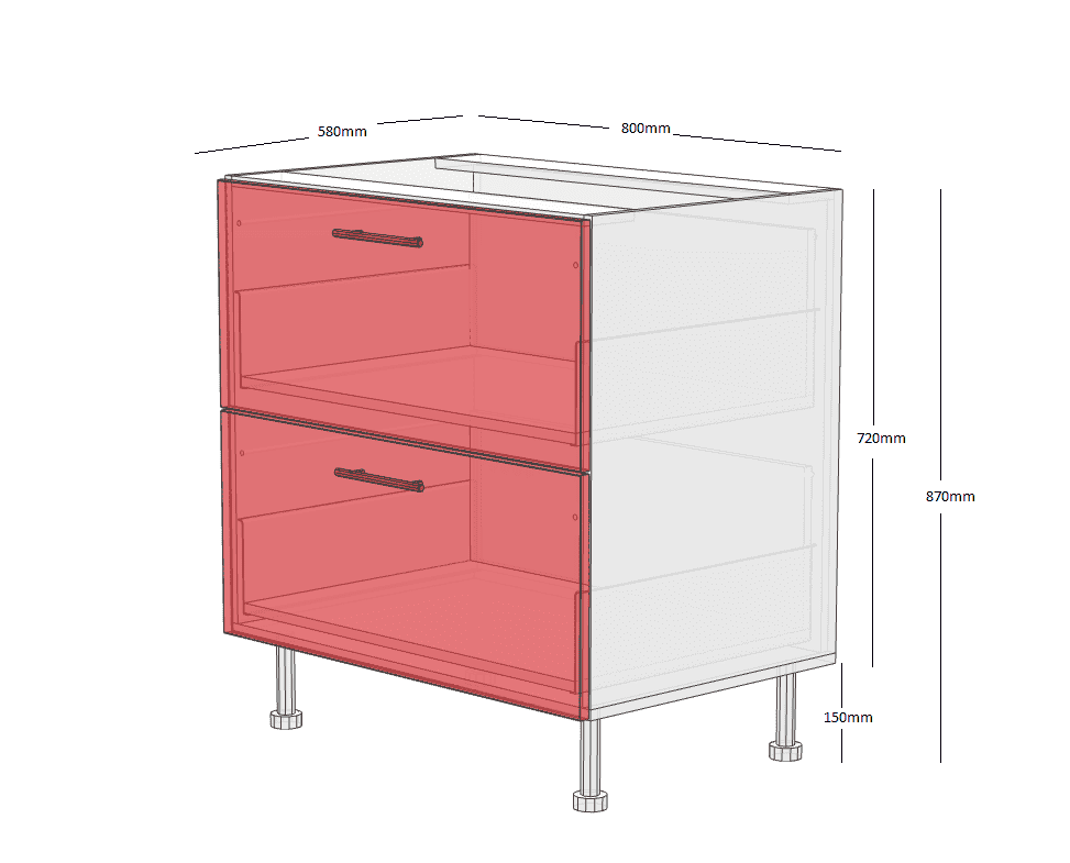 Drawer Cabinets - 2 Drawers - 800mm