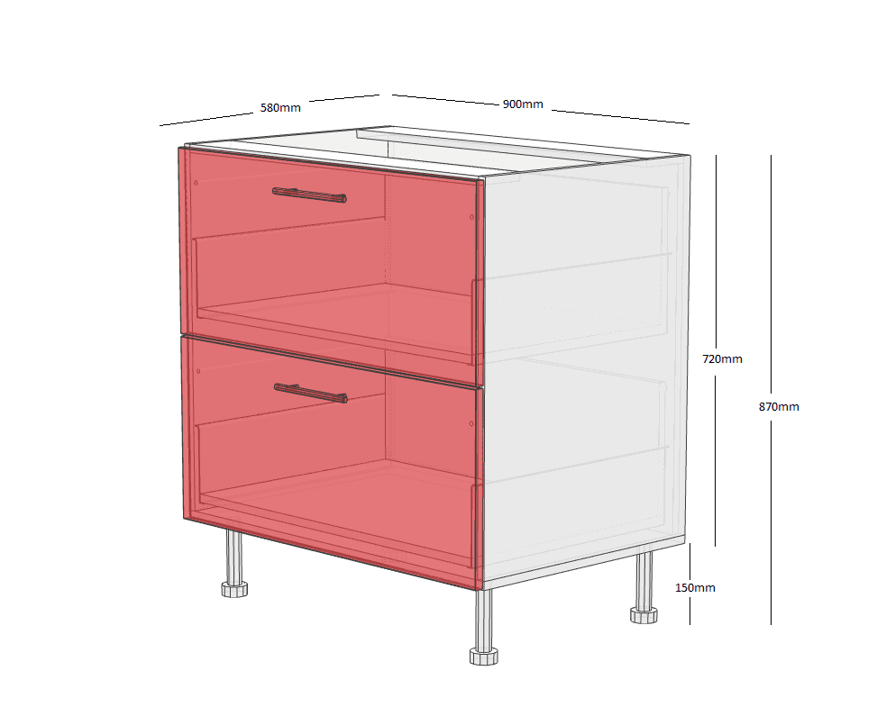 Drawer Cabinets - 2 Drawers - 900mm