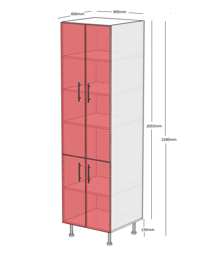 Split Door Pantry 900 Cabinet